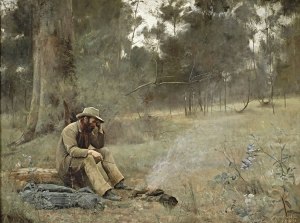 DOWN ON HIS LUCK, 1889 oil on camvas. Collection: The Art Gallery of Western Australia